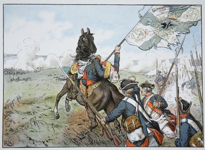 La morte eroica di Schwerin a Praga, 6 maggio 1757 da Carl Röchling
